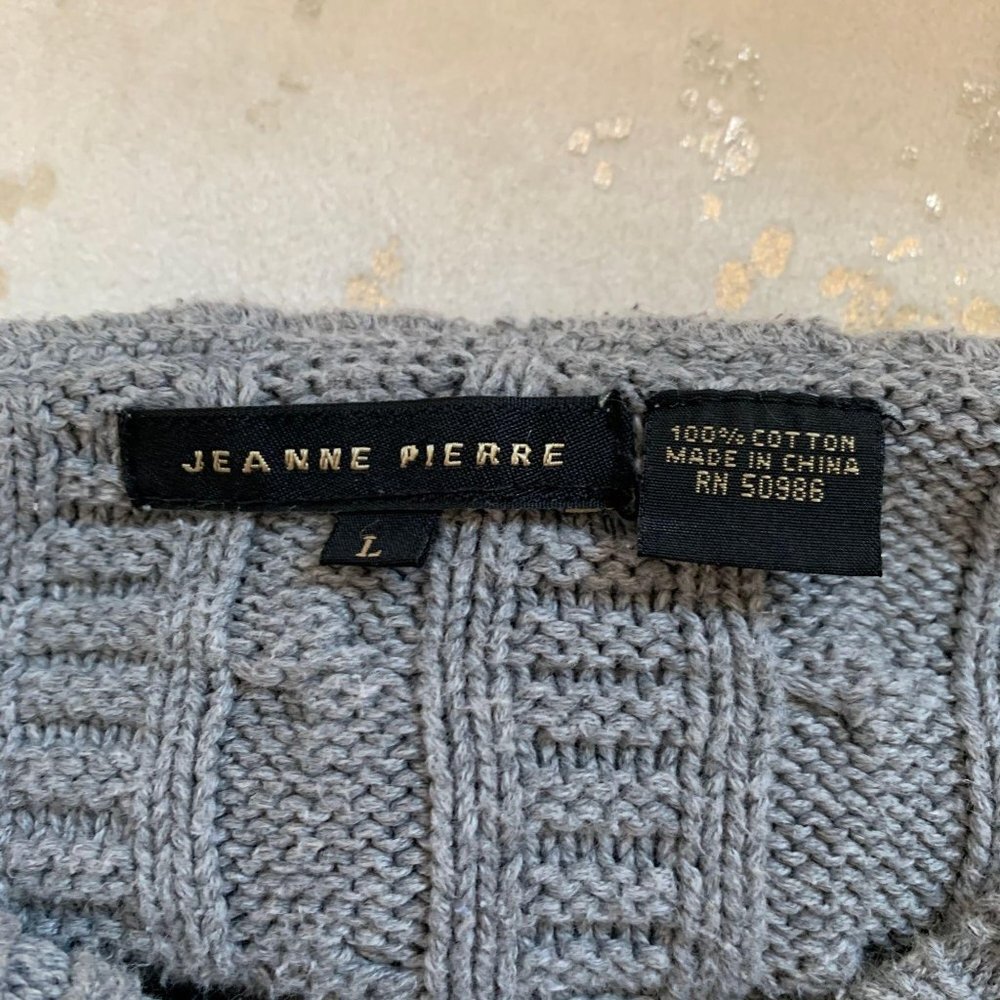 Jeanne Pierre SZ L 100% Cotton grey sweater womens - Picture 4 of 5